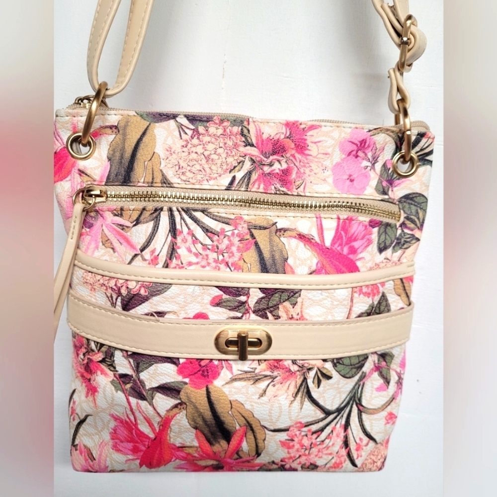 Floral Double Strap Shoulder Bag Excellent Condition